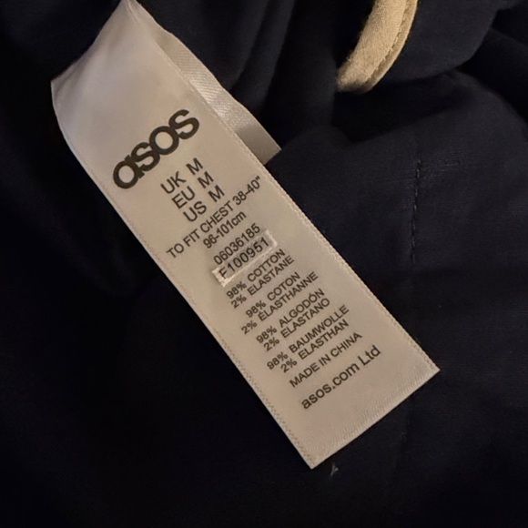 ASOS Mens Navy Long Sleeve Button-Down Shirt M - Picture 5 of 5